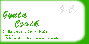 gyula czvik business card